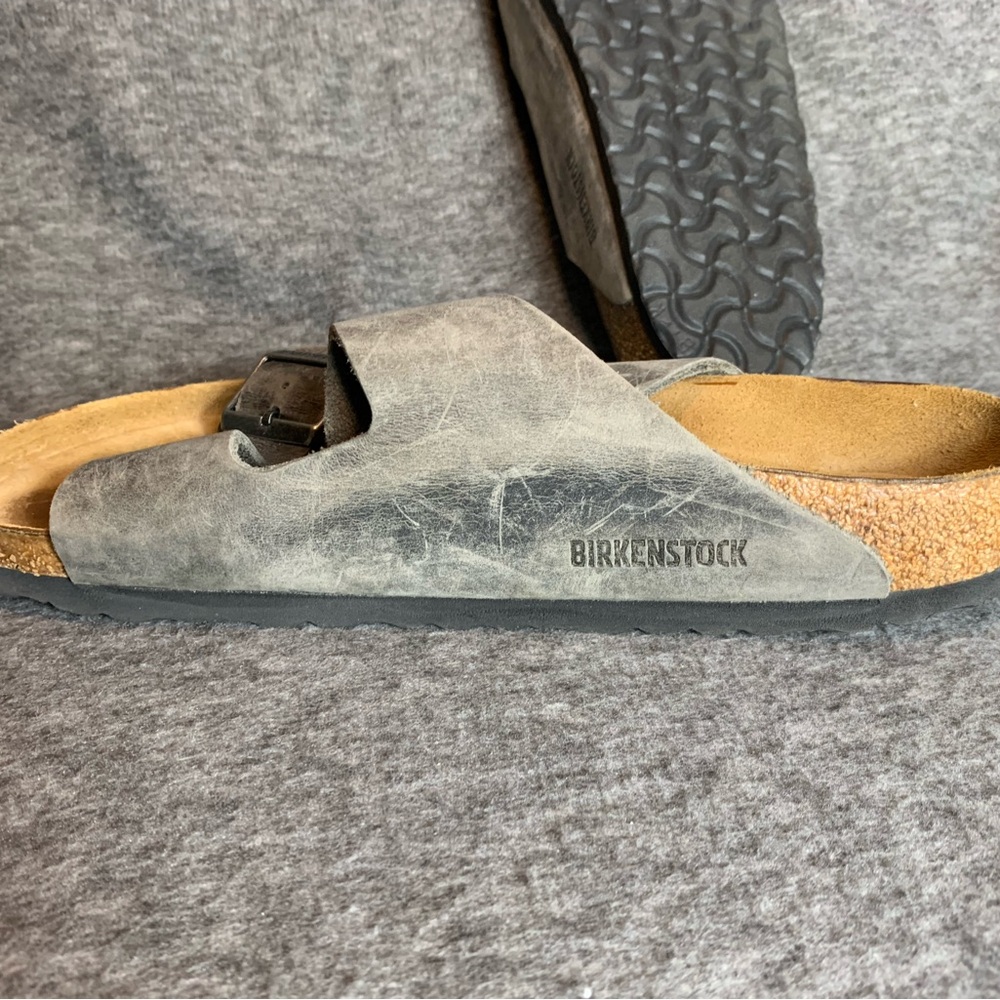 Birkenstock Arizona Soft Footbed Taupe Suede Leather Casual Sandals Size EU41 - Picture 6 of 8